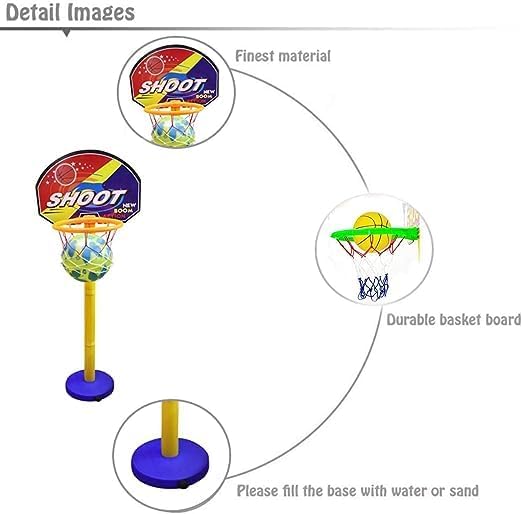 Basketball Set with Adjustable Stand for Kids Indoor and Outdoor Game