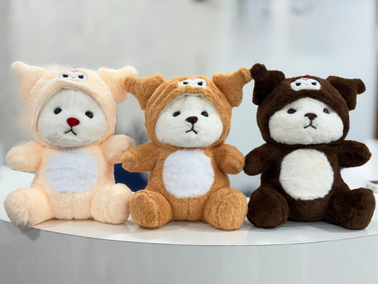 Soft Toy | Adorable Teddy With Hoodie In Peach Color | 30cm