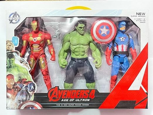 Avengers Action Figures Set of 3, Infinity War Superheroes, Action Toys Set for Kids Boys, Birthday Gift for Kids (Set of 3 - Avenger Toys)