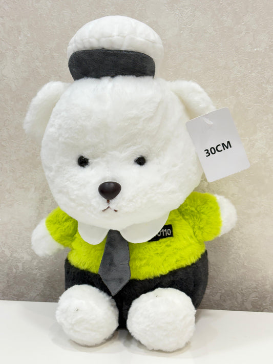 Soft Toy | Adorable Police Teddy In Green Uniform | 30cm